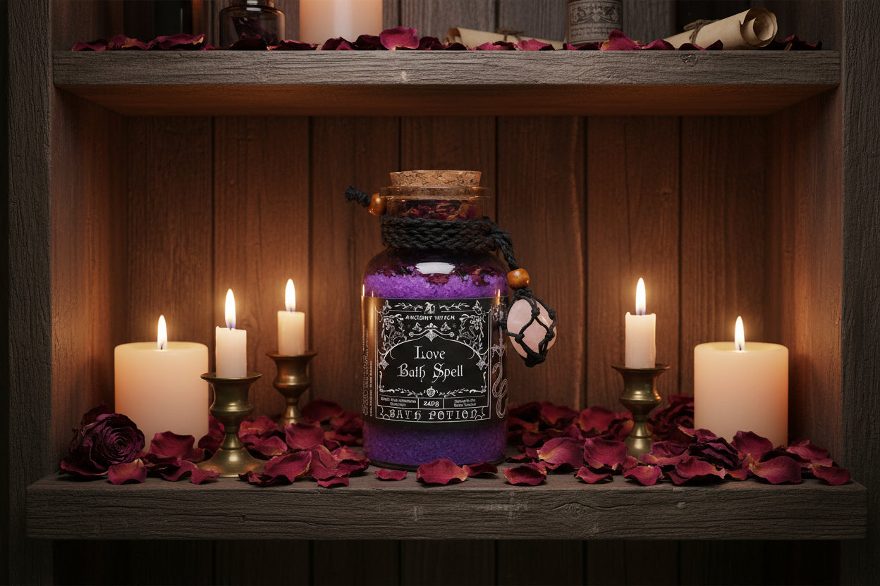  Love Bath Spell Potion with Rose Quartz